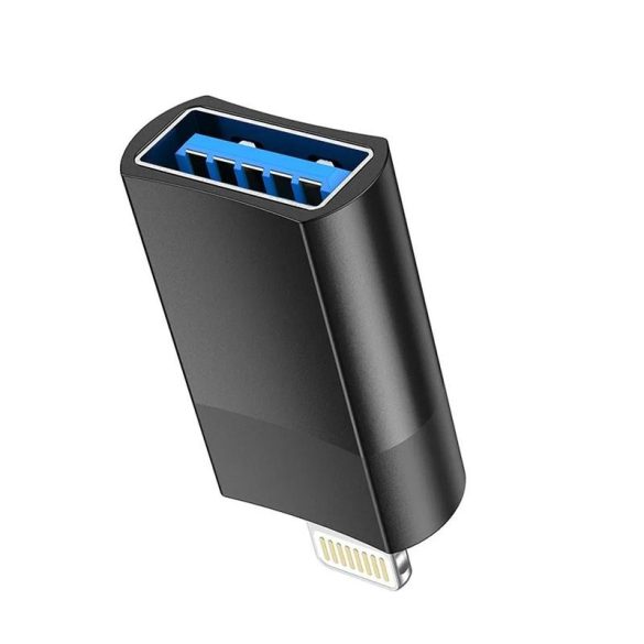 USB-A - Adaptor iPhone 8pin OTG, negru, Hoco UA17