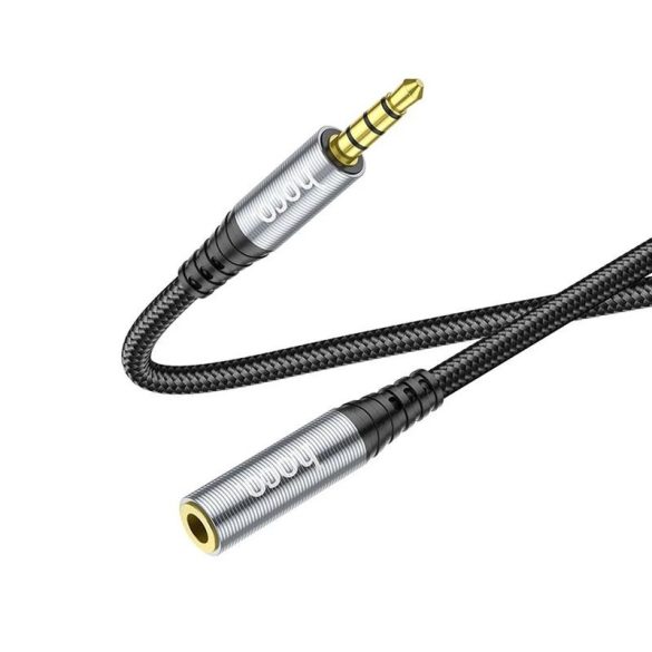 Cablu prelungitor audio, jack 3.5mm / mufa jack, acoperit cu material, negru, 2M, Hoco UPA20