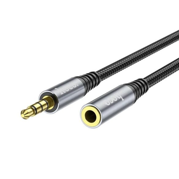 Cablu prelungitor audio, jack 3.5mm / mufa jack, acoperit cu material, negru, 2M, Hoco UPA20