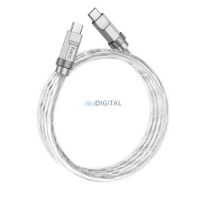 Tip-C - Tip-C încărcător rapid cablu de date, argintiu, 1M, 100W / 3A, Hoco U113