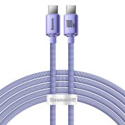  Tip C - Cablu de date de încărcare rapidă de tip C, acoperit cu material, violet, 1,2 M, 100 W, seria Baseus Crystal Shine