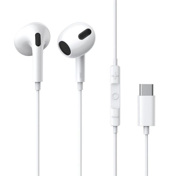 Căști stereo Baseus Encok C17 alb cu control al volumului cu conector de tip C