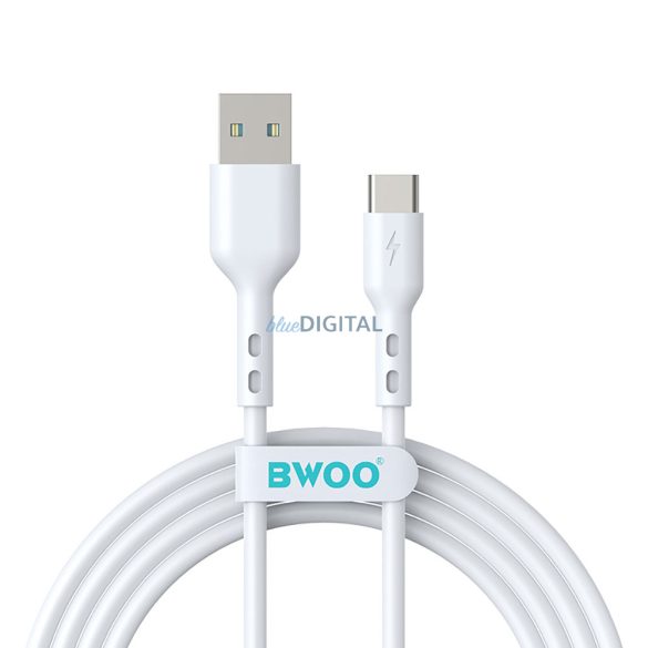 Cablu de date cu încărcare rapidă tip C, 3A, 1M, alb, BWOO BO-X172C