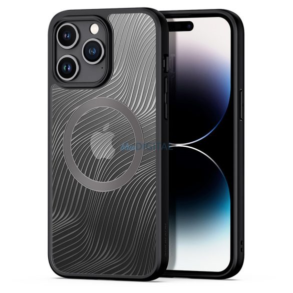 Carcasa spate iPhone 15 Pro Max (6.7"), carcasa TPU, Magsafe, negru/transparent, DUX Ducis Aimo Magsafe