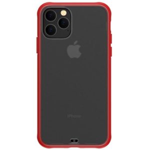 Husa spate iPhone 11 Pro (5.8"), transparenta / cu rama rosie, Devia Soft Elegant