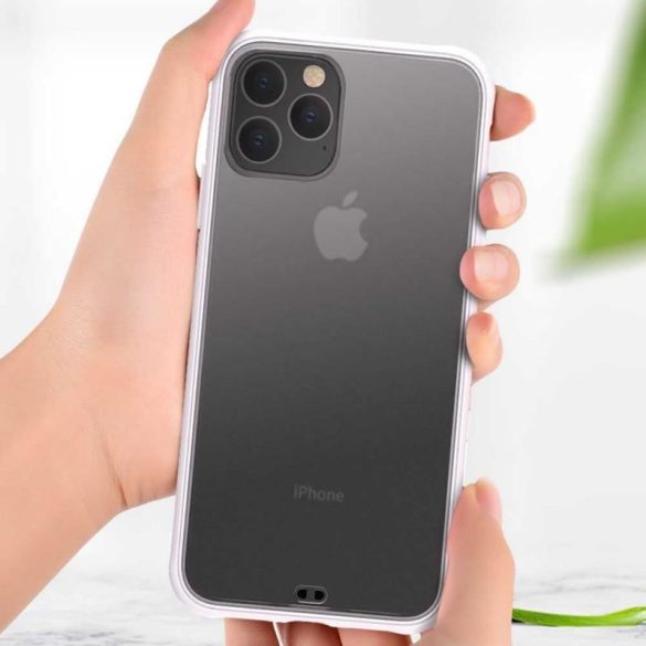Husa spate iPhone 11 Pro (5.8"), transparenta / cu rama alba, Devia Soft Elegant