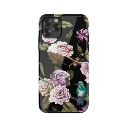   HUSĂ! - Husa din spate pentru iPhone 11 Pro (5,8"), carcasa din plastic, model de flori, negru, Devia Perfume Lily