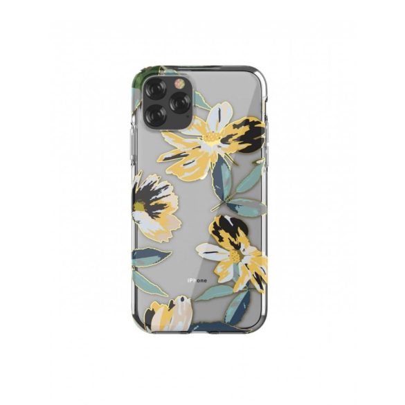 Husa din spate iPhone 11 Pro Max 2019 (6,5"), carcasa din plastic, model de flori, galben, Devia Perfume Lily