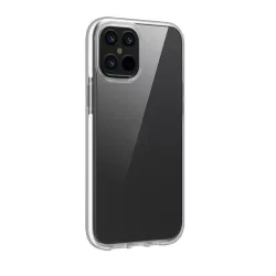   HUSĂ! - Husa spate iPhone 12 Pro Max (6.7") rezistenta la soc, transparenta / cu rama alba, Devia Skyfall