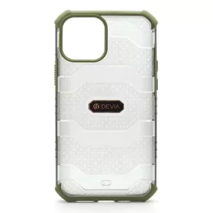 HUSĂ! - Husa spate iPhone 12 Pro Max (6.7") rezistenta la socuri, carcasa TPU, cu cadru transparent/verde, Devia Vanguard
