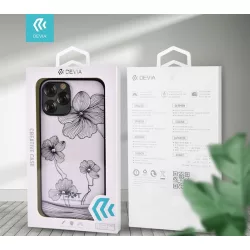   HUSĂ! - Husa spate iPhone 12 Mini (5.4"), carcasa TPU, model floral/piatra, negru, Devia Crystal Flora