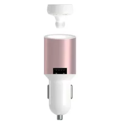   Încărcător de trabucuri Joway H28 roz 2.4A + căști bluetooth