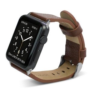 Apple Watch 4/5/6/7/SE, curea smartwatch, piele, maro, 42/44/45mm, LUX