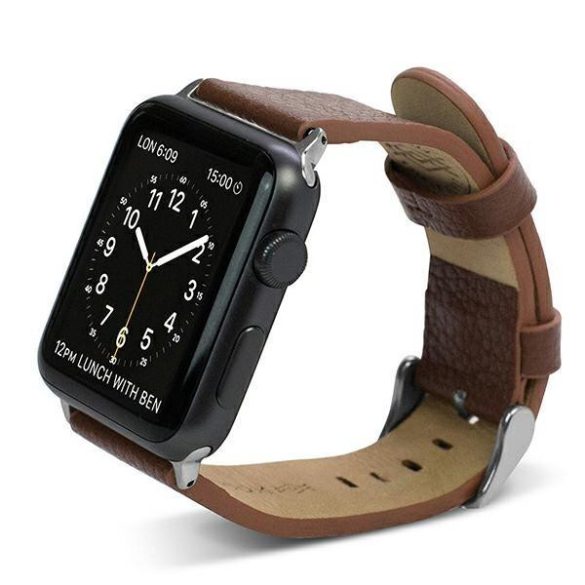 Apple Watch 4/5/6/7/SE, curea smartwatch, piele, maro, 42/44/45mm, LUX