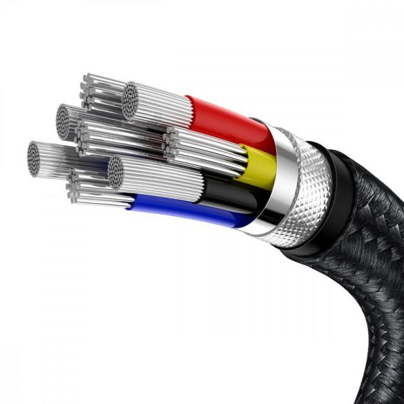 Type-C - Cablu de date de încărcare rapidă de tip C, 2M, 100W, 5A, negru, Baseus Cafule Metal