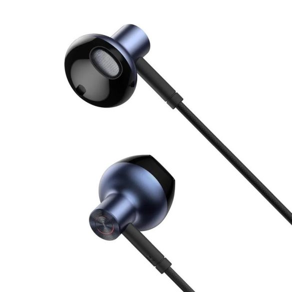 Căști stereo cu fir cu conector jack, control volum, negru, Baseus Encok H19 NGH19-01