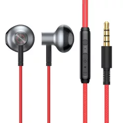   Căști stereo cu fir cu conector jack, control volum, roșu, Baseus Encok H19 NGH19-09