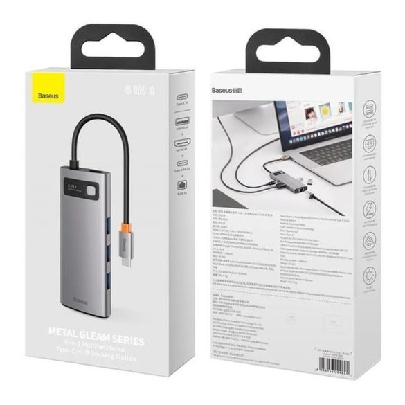 Docking station, adaptor HUB, 6in1, gri, Baseus