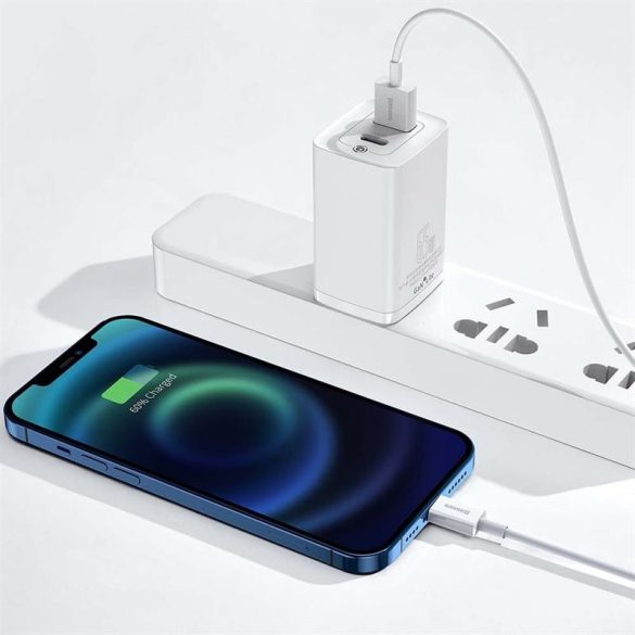 Cablu de date pentru încărcare rapidă iPhone cu 8 pini, alb, 1,5 M, 2,4 A, Seria Baseus Superior