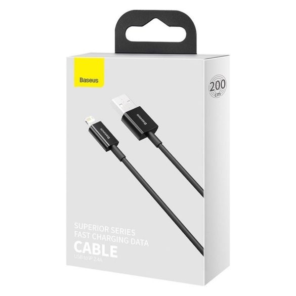 Cablu de date Baseus Superior iPhone 8pin negru 2m 2.4A