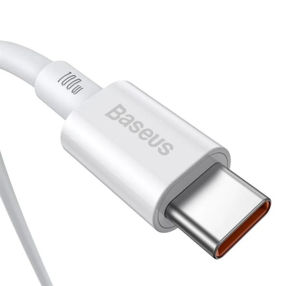 Type-C - Cablu de date de încărcare rapidă de tip C, alb, 2M, 100W, Seria Baseus Superior