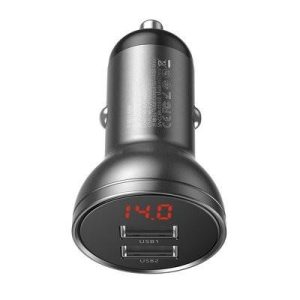 Cap de încărcare pentru trabucuri Baseus VCBXA gri 2USB 4.8A 24W