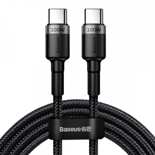 Cablu de date țesătură Baseus Type-C - Type-C negru-gri 2m 5A