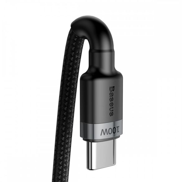 Cablu de date țesătură Baseus Type-C - Type-C negru-gri 2m 5A