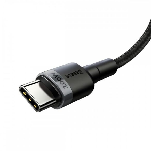 Cablu de date țesătură Baseus Type-C - Type-C negru-gri 2m 5A