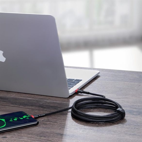 Cablu de date țesătură Baseus Type-C - Type-C negru-roșu 2m 5A