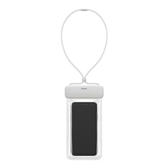Husa universala impermeabila pentru telefon, 7.2", transparenta/alba, PVC + ABS + silicon, IPX8, Baseus Let's Go