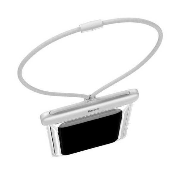 Husa universala impermeabila pentru telefon, 7.2", transparenta/alba, PVC + ABS + silicon, IPX8, Baseus Let's Go