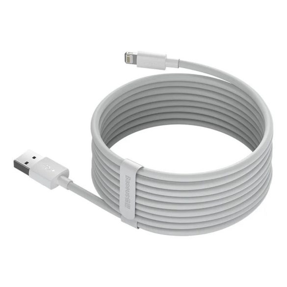 Cablu de date pentru încărcare rapidă iPhone cu 8 pini, alb, 1,5 M, 2,4 A, 2 buc/pachet, Baseus Simple Wisdom