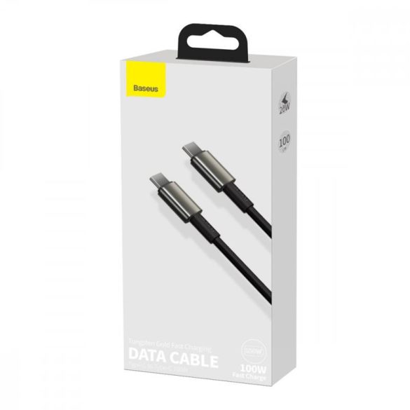 Type-C - Cablu de date de încărcare rapidă de tip C, 1M, 100W, negru, Baseus Tungsten Gold