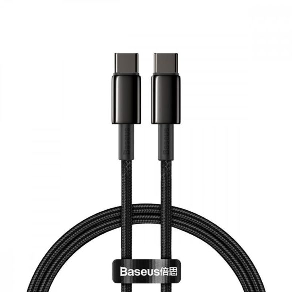 Baseus Tungsten Type-C - Cablu de date din material negru tip C 2M 100W