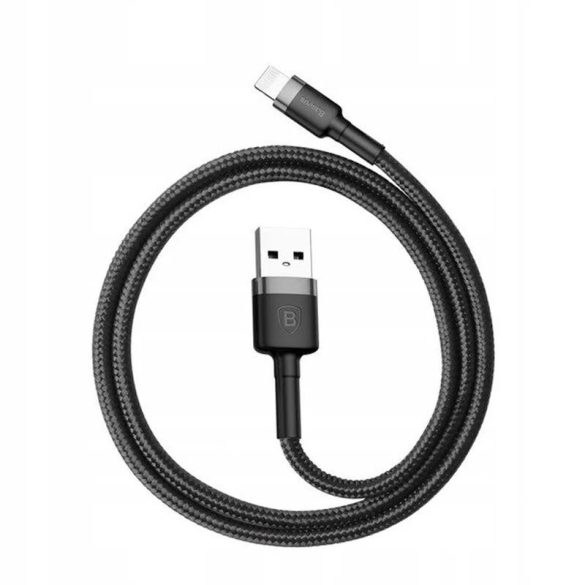 Cablu de date iPhone cu 8 pini, gri-negru, 0,5 m, 2,4 A, Baseus Cafule