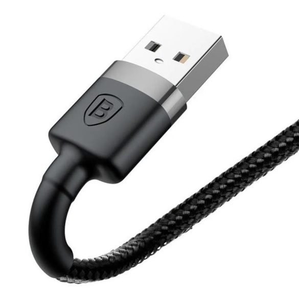Cablu de date iPhone cu 8 pini, gri-negru, 0,5 m, 2,4 A, Baseus Cafule