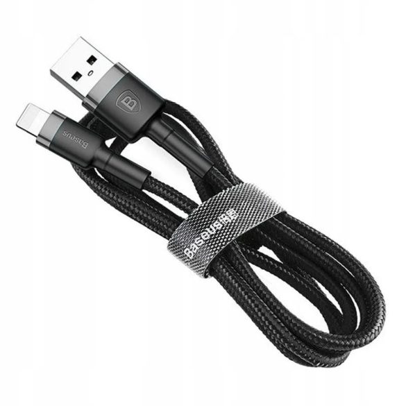 Cablu de date iPhone cu 8 pini, gri-negru, 0,5 m, 2,4 A, Baseus Cafule