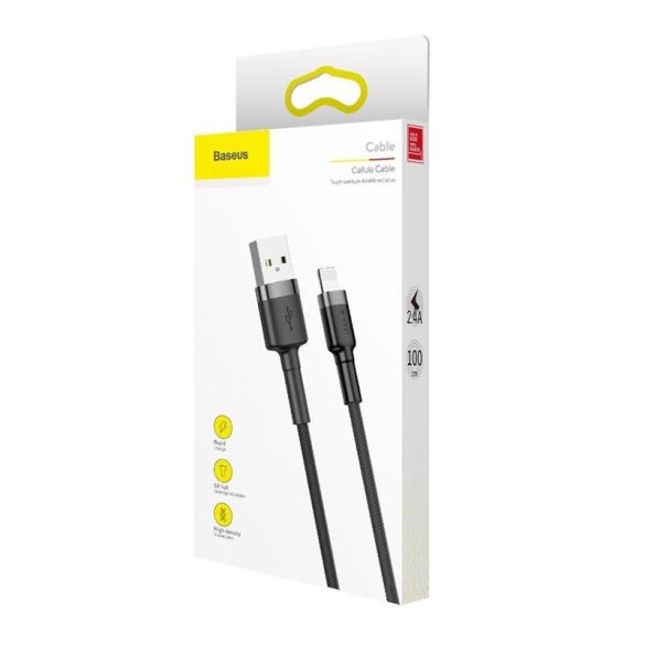 Baseus CALKLF-BG1 iPhone 8pin cablu de date din material negru 1m 2.4A