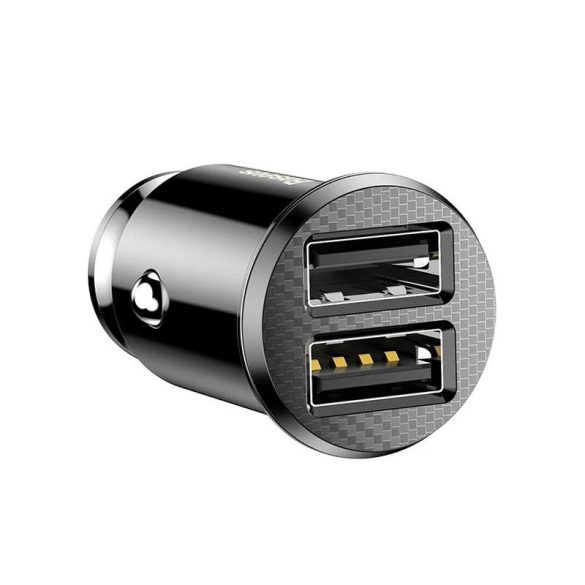 Cap încărcător țigări, 2xUSB, 3.1A, negru, Baseus CCALL-ML01