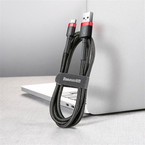 Cablu de date tip C, negru-rosu, 0,5m, 3A, Baseus Cafule