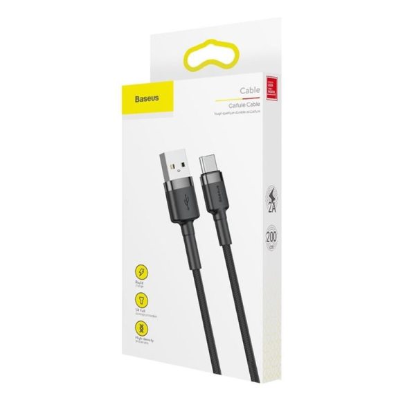 Baseus CATKLF-CG1 Cablu de date din material negru tip C 2m 2A