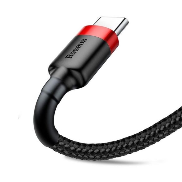 Cablu de date țesătură negru-roșu Baseus CATKLF-C91 Type-C 2m 2A