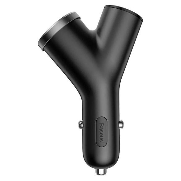 Cap de incarcare tigari, 2xUSB / port de expansiune bricheta, tip Y, lumina cu led, 40W, negru, Baseus CCALL-YX01