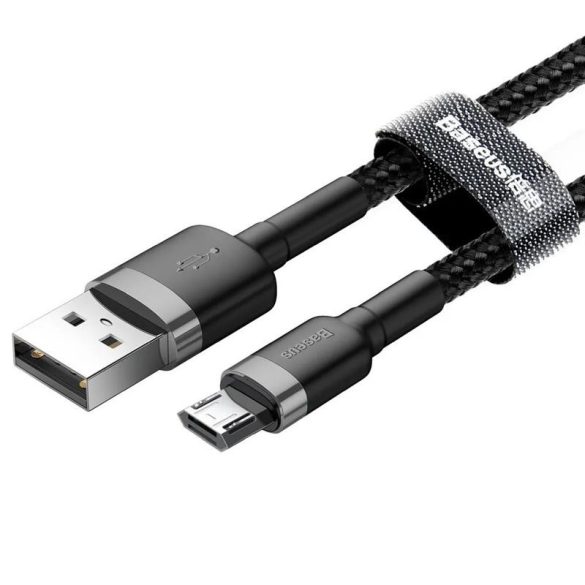 Cablu de date micro USB, negru-gri, 2m, 1.5A, Baseus Cafule