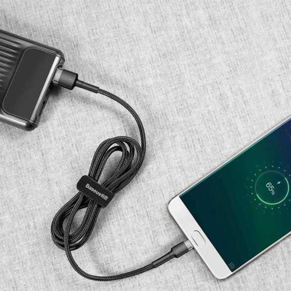Cablu de date micro USB, negru-gri, 2m, 1.5A, Baseus Cafule