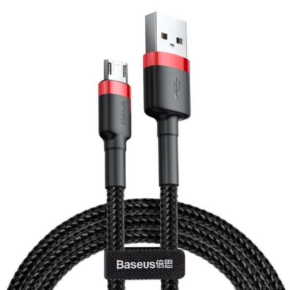 Cablu de date micro USB, negru-rosu, 2m, 1.5A, Baseus Cafule