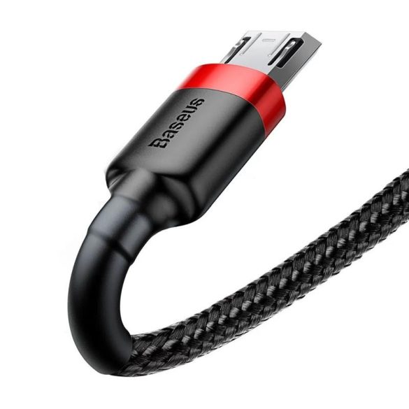 Cablu de date micro USB, negru-rosu, 2m, 1.5A, Baseus Cafule