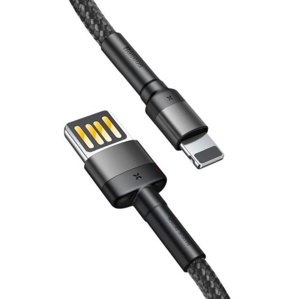 Baseus CALKLF-GG1 iPhone 8pin cablu de date din material negru cu două fețe 1m 2.4A