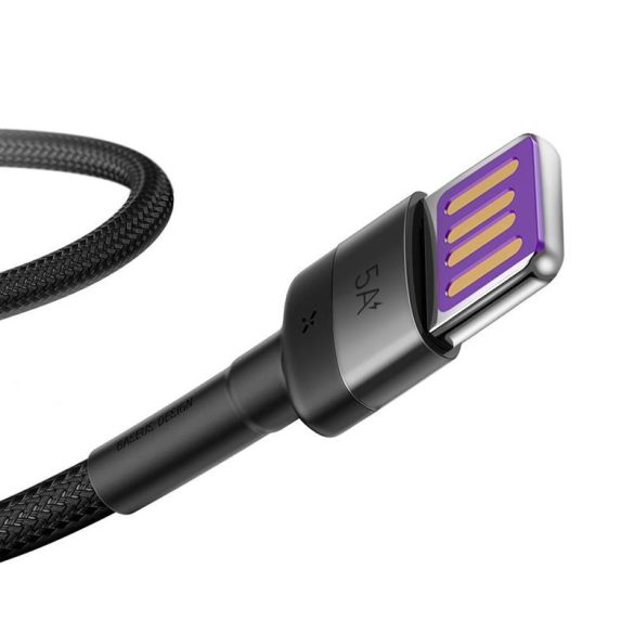 Cablu de date Baseus CATKLF-PG1 tip C din material negru-gri „Super Quick Charge” 1m 5A